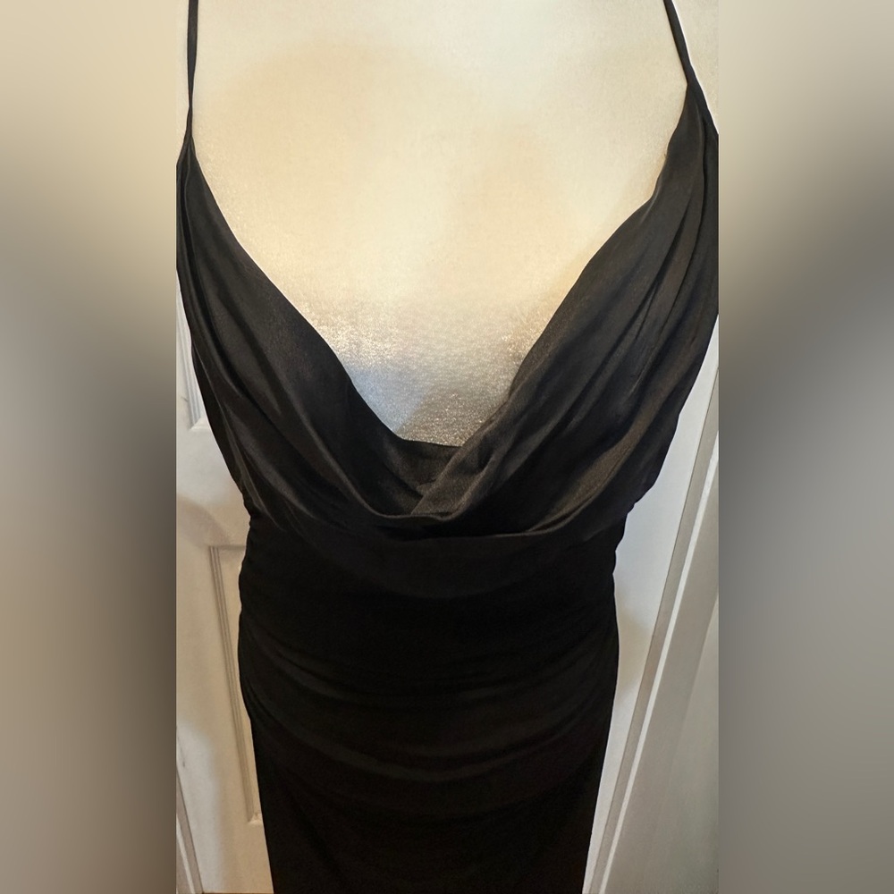 Laundry By Shelli Segal  Dress Black Spaghetti Strap Backless Dress Size 12 - Picture 2 of 10